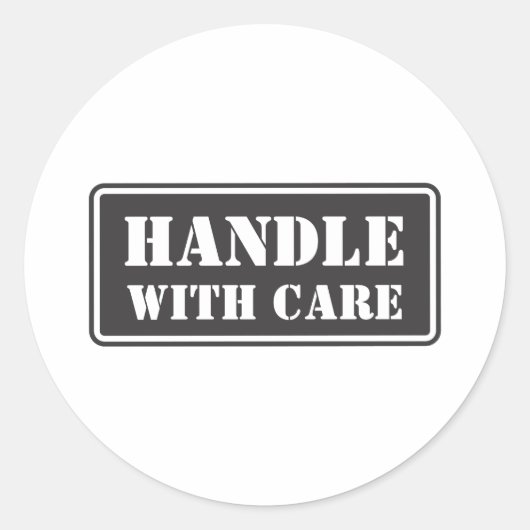 vorsichtig umgehen runder aufkleber (Vorderseite)