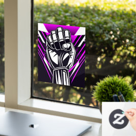 VORSICHTIGE Fensterklammer für das erste Comic Fensteraufkleber