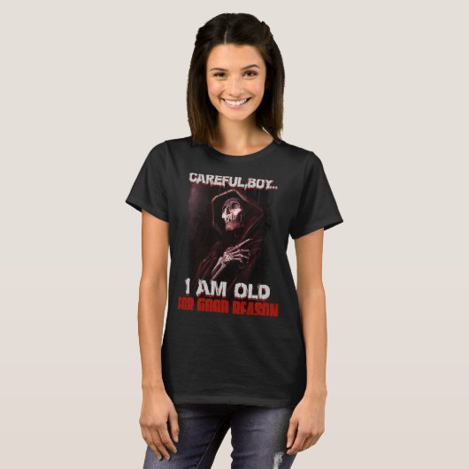 Vorsichtiger Junge ich bin aus gutem Grund alt Ske T-Shirt (Vorne ganz)