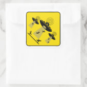 Vorsichtsaufkleber Quadratischer Aufkleber (Tasche)