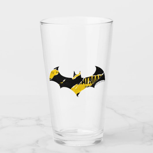 Vorsichtsband-Batman-Logo Glas (Vorderseite)