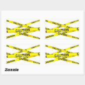 Vorsichtsband eckige Aufkleber (Blatt)