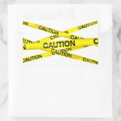 Vorsichtsband eckige Aufkleber (Tasche)