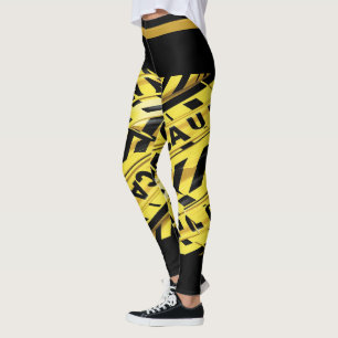 Vorsichtsband-Illustration gelb Leggings