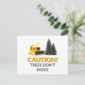 Vorsichtsbäume bewegen sich nicht postkarte (Stehend Vorderseite)