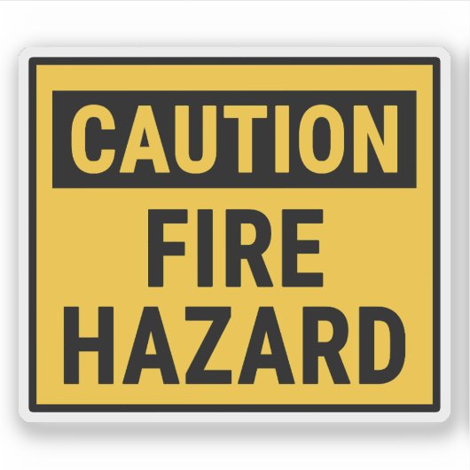 Vorsichtsbrandgefahr Aufkleber (Vorderseite)