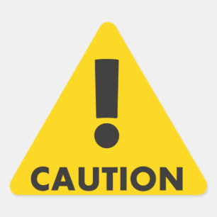 Vorsichtsdreieck - Schwarz-Gelb-Sichtgefährdung Dreieckiger Aufkleber