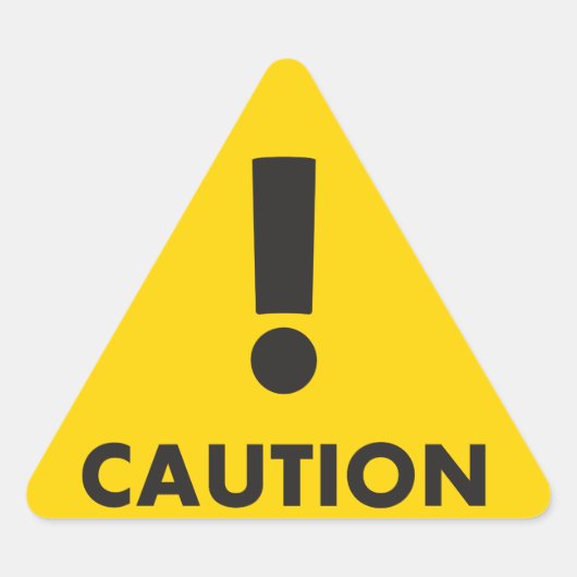 Vorsichtsdreieck - Schwarz-Gelb-Sichtgefährdung Dreieckiger Aufkleber (Vorderseite)