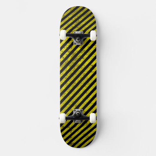 Vorsichtsgelbe schwarze Streifen im Bau Skateboard (Vorderseite)