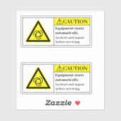 Vorsichtsgeräte werden automatisch mit dem Etikett (Blatt)