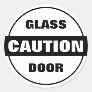 Vorsichtsgläser - Schwarz-Weiß Runder Aufkleber