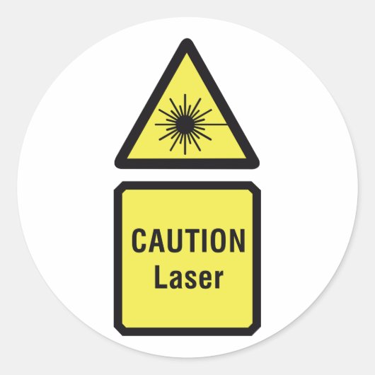 Vorsichtslasersignierkleber Runder Aufkleber (Vorderseite)