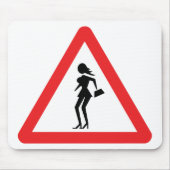 Vorsichtsprostitution Straßenverkehrszeichen Mousepad (Vorne)
