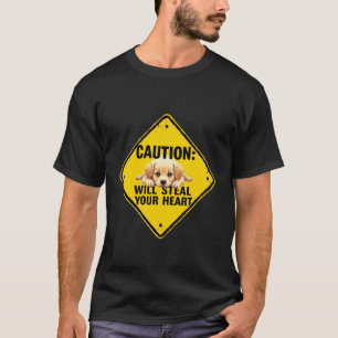 Vorsichtsschild Golden Retriever Hund Lustiges Ges T-Shirt