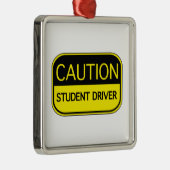 Vorsichtsschulfahrer Silbernes Ornament (Rechts)