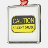 Vorsichtsschulfahrer Silbernes Ornament (Links)