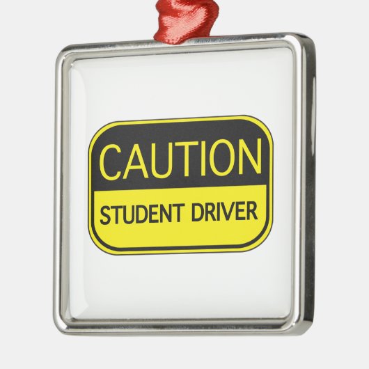 Vorsichtsschulfahrer Silbernes Ornament (Links)