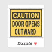 Vorsichtstür öffnet sich nach außen aufkleber (Blatt)