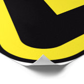 Vorsichtszeichen für Fußgänger Poster (Ecke)