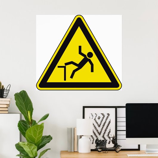 Vorsichtszeichen für Fußgänger Poster