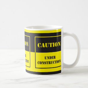 Vorsichtszeichen im Bau Kaffeetasse