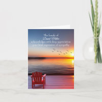 Vorsitz auf dem Dock-See für Beileid Vielen Dank