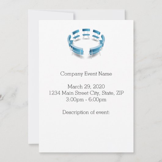 Vorsitz in einer Einladung zur Kreislaufbildung (Rückseite)