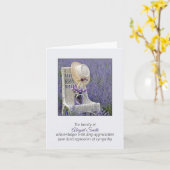 Vorsitz mit Hut und Blume Beileid Vielen Dank Karte (Gelbe Blume)