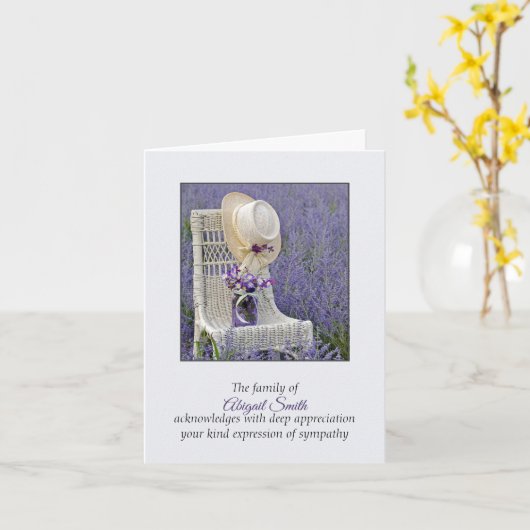 Vorsitz mit Hut und Blume Beileid Vielen Dank Karte (Gelbe Blume)