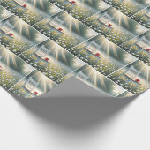 Vorsitz und Roter Cup in Wildblumen Geschenkpapier (Ecke)