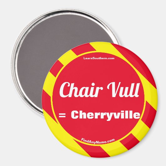 Vorsitz Vull = Cherryville Magnet (Vorderseite/Rückseite)