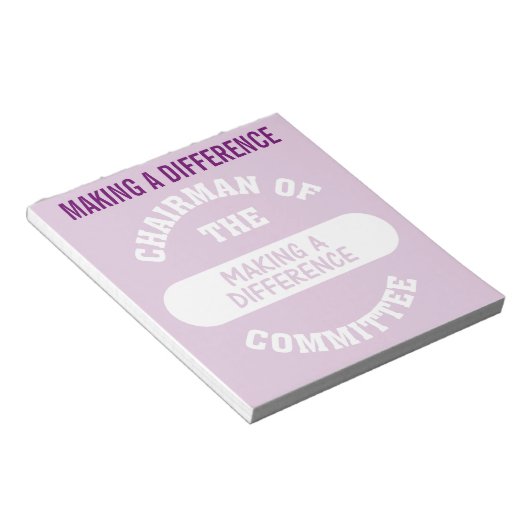 Vorsitzender des Ausschusses für Unterschiede Notizblock (angewinkelt)