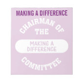 Vorsitzender des Ausschusses für Unterschiede Notizblock (Vorderseite)