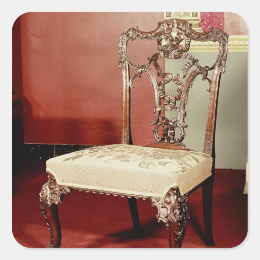 Vorsitzender, Design "Director" Chippendale, c.176 Quadratischer Aufkleber (Vorderseite)