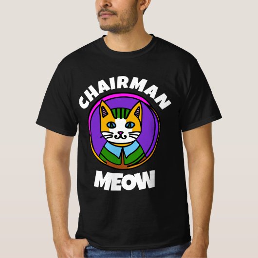 VORSITZENDER MEOW Katzenschwarze T - Shirt für MÄN (Vorderseite)
