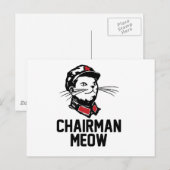 Vorsitzender Meow (Mao) Design Postkarte (Vorne/Hinten)