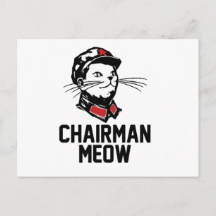 Vorsitzender Meow (Mao) Design Postkarte