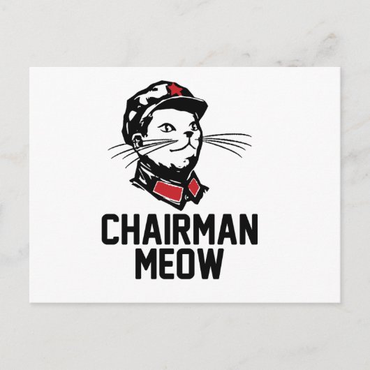 Vorsitzender Meow (Mao) Design Postkarte (Vorderseite)