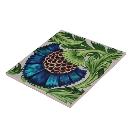 Vorsitzender von Repro Antique De Morgan Blauer Fl Fliese (Seite)