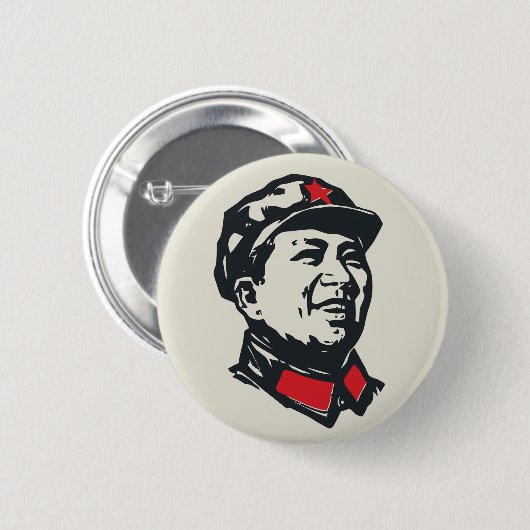 Vorsitzendermao-Porträt Button (Vorne & Hinten)