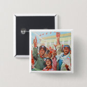 Vorsitzenderobama-Knopf Button (Vorne & Hinten)
