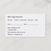 Vorsorge für Optometristen Visitenkarte (Rückseite)