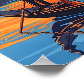 Vorsorgeskyline und Sonnenuntergang Poster (Ecke)