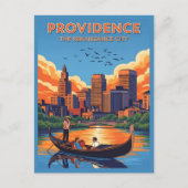 Vorsorgeskyline und Sonnenuntergang Postkarte (Vorderseite)