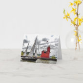 Vorsprung With Red Lighthouse Karte (Gelbe Blume)