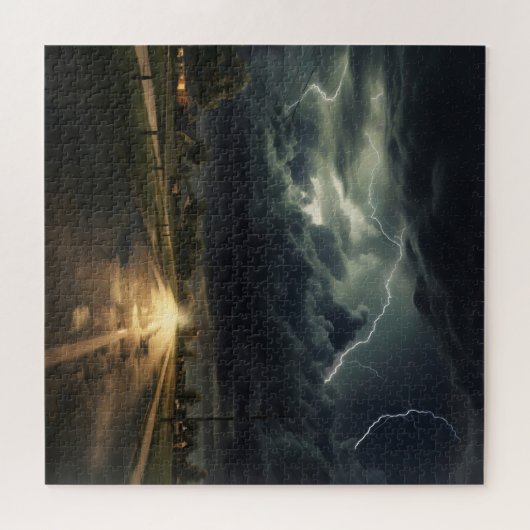 Vorstädte Gewitter Puzzle (Horizontal)