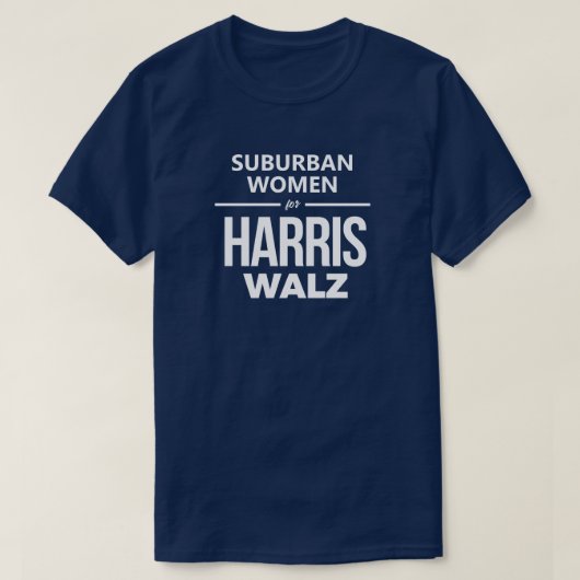 Vorstädtische Frauen für Harris Walz T-Shirt (Design vorne)