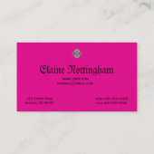 Vorstehender rosa Damast mit dekorativem Rahmen Visitenkarte (Rückseite)