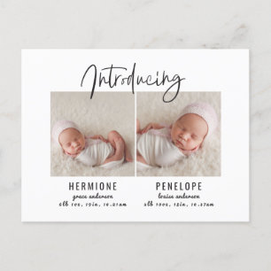 Vorstellen der Doppelgeburtsmitteilung Einladungspostkarte