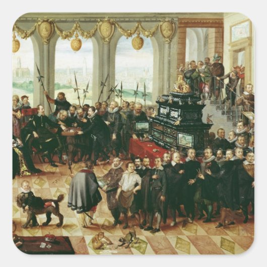 Vorstellung an Duke Phillip II Quadratischer Aufkleber (Vorderseite)